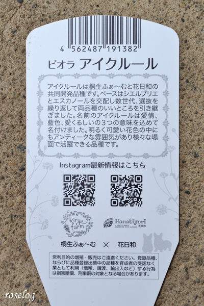 20251012 ビオラ アイクルール 桐生ふぁーむ 花日和 ラベル タグ 画像 ガーデニング ブログ roselog